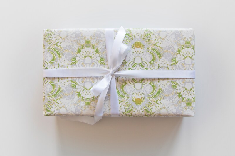 Wrapping Paper Roll ~ Carmen, Lime Green Paper, 30" wide, by the Yard [Gift Wrap, Birthday, Easter, All Occasion]
